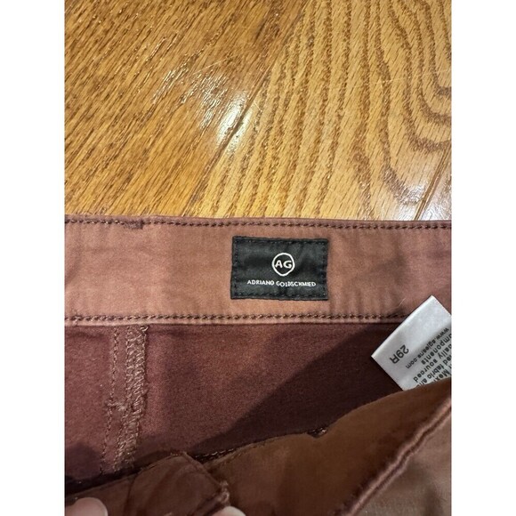 AG Farrah Skinny Ankle Jean 29R High Rise Coated Leatherette Burgundy Western - Picture 4 of 9